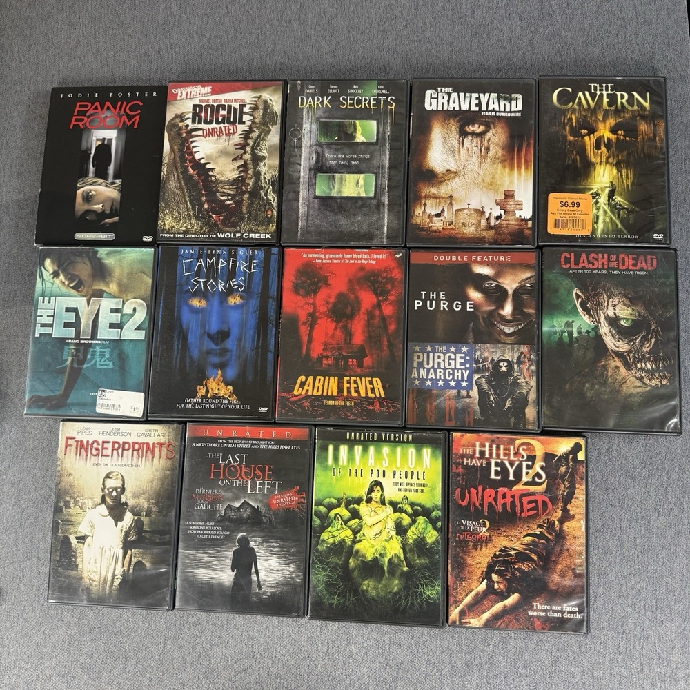 Horror Dvd Movies Lot of 15 Thriller Scary Slasher Suspense Halloween